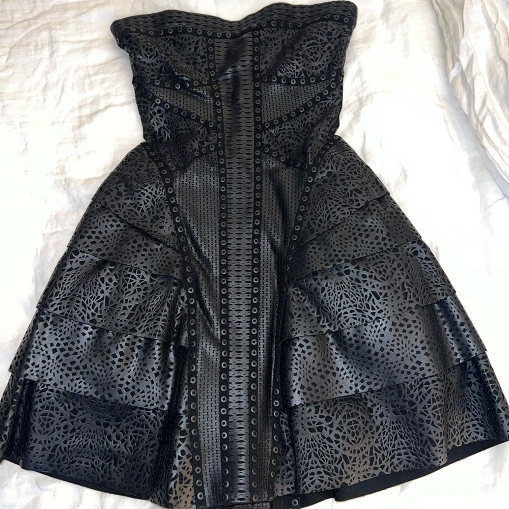 XS Herve Leger black mini dress